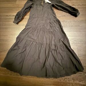 Topshop Long-Sleeved Crinkle Cotton Dress